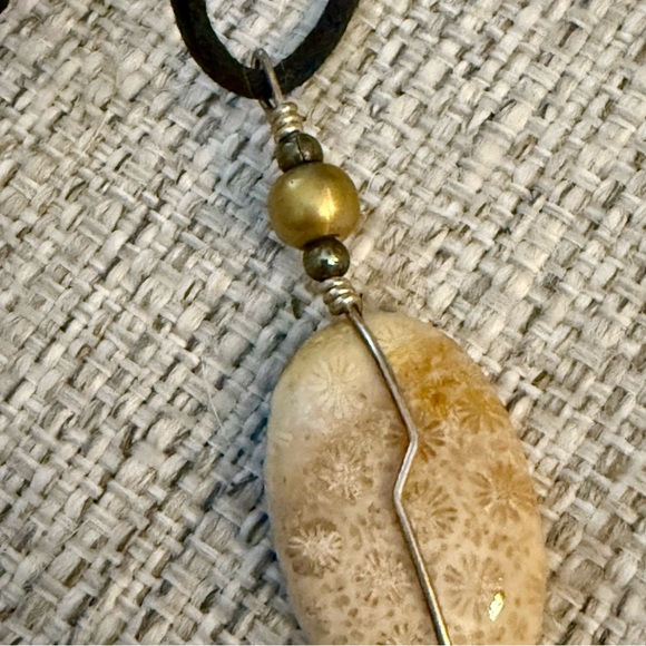 5 for $25!! Natural Coral Fossil Pendant on 18” Adjustable Cord Necklace - Picture 6 of 8